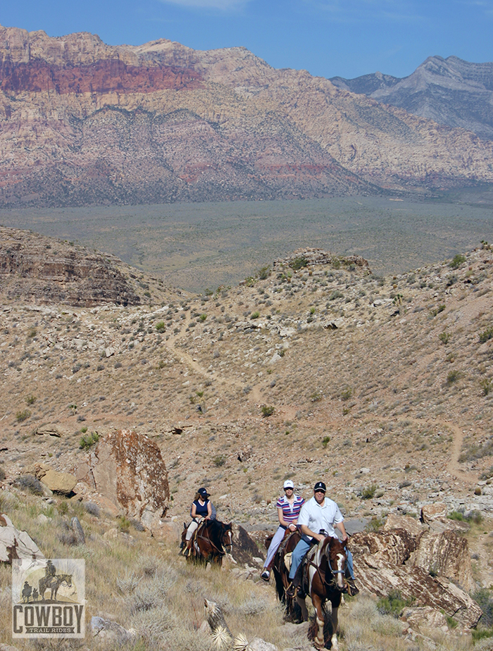 A photo of a backcountry trail ride while Horseback Riding in Las Vegas at Cowboy Trail Rides in Red Rock Canyon